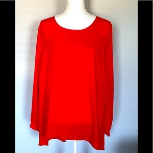 Vince Camuto Split Sleeve Red Blouse Sz XL